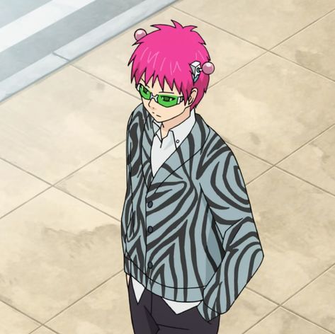 Saiki K Outfits, K Outfits, Zebra Cardigan, Saiki K, Cute Anime Pics, Anime Movies, Me Me Me Anime, Pink Hair, Anime Icons