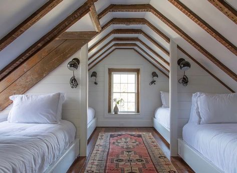 Attic Bunk Room, South Carolina College, Craftsman Interior Design, Attic Bedroom Designs, Craftsman Interior, Cabin Bedroom, Bunk Rooms, Witch Garden, Attic Bedrooms