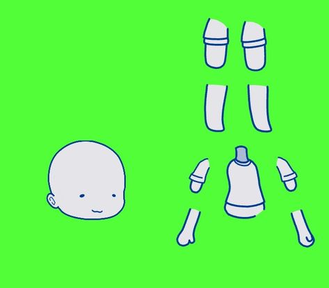 Gacha Club Body Sheet, Gacha Tweening Body Sheet, Gacha Tweening Body Base, Gacha Body Parts, Body Sheet, Paint Brush Drawing, Body Template, Body Map, Brush Drawing