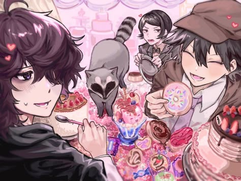 poe ranpo and mushi Ranpo X Poe, Ranpo Poe, Edogawa Ranpo, Silly Dogs, Bongou Stray Dogs, Stray Dogs Anime, Summer Floral, Bungo Stray Dogs, Stray Dog