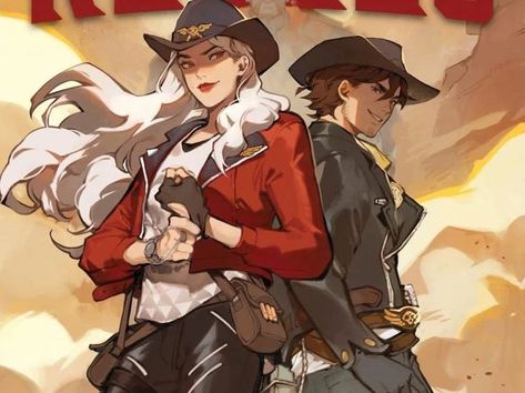 Artwork of Ashe and Cassidy from the "Overwatch" series. Overwatch Comic, Military Drawings, Anime Cupples, Overwatch Fan Art, Overwatch 2, Cute Pokemon Wallpaper, Grunge Art, Funny Cute Cats, Cute Pokemon