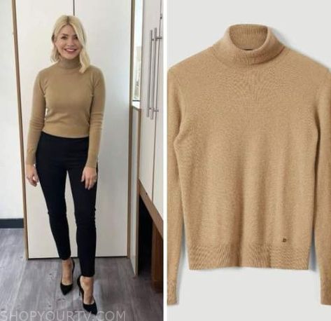 Roll Neck Jumper Outfit, Where To Buy Clothes, Jumper Outfit, Holly Willoughby, Roll Neck Jumpers, January 2023, Fashion Tv, Roll Neck, This Morning