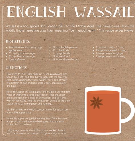 English Traditions, Holiday Cocktail Recipes, Wassail Recipe, Yule Celebration, Medieval Recipes, Recipes Drinks, Spiced Drinks, Recipes From Around The World, English Christmas