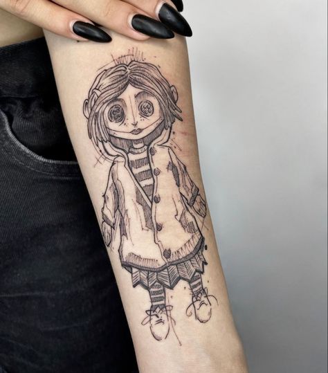 Coraline Tattoo, Tim Burton Tattoo, Doll Tattoo, Sick Tattoo, Tattoo Now, Female Tattoo Artists, Spooky Tattoos, Cute Tattoos For Women, Matching Tattoo