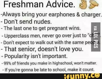 Oh my goodness yeses tell my whole school Highschool Advice, High School Prep, Freshman Advice, Freshman Tips, School Highschool, School Survival Kits, School Preparation, Highschool Freshman, School Goals