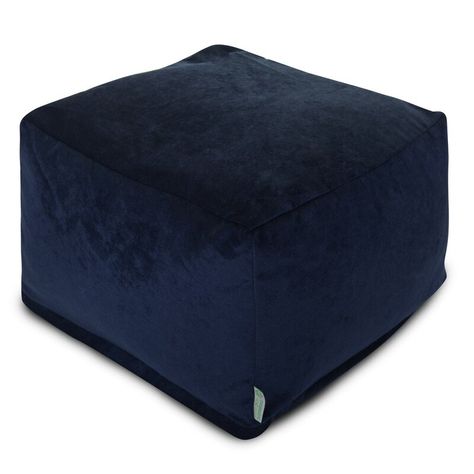 Majestic Home Goods Villa Pouf & Reviews | Wayfair Bean Bag Ottoman, Square Pouf Ottoman, Large Bean Bags, Large Ottoman, Washable Slipcovers, Ottoman Pouf, Square Pouf, Velvet Ottoman, Tufted Ottoman