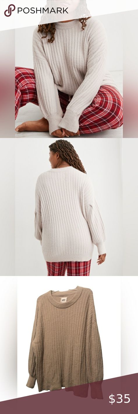 AERIE BUTTERCREAM CREW SWEATER Size Medium The Little Things, Little Things, Butter Cream, Sweater Sizes, Cuff, Size Medium, Texture, Outfit Inspo, Plus Fashion