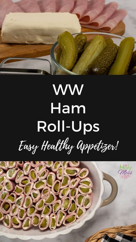 WW ham roll-ups appetizer Ham Appetizers, Pickle Roll Ups, Ww Appetizers, Weight Watchers Appetizers, Ham Roll Ups, Weight Watchers Food Points, Salami Recipes, Turkey Roll Ups, Cream Cheese Roll Up