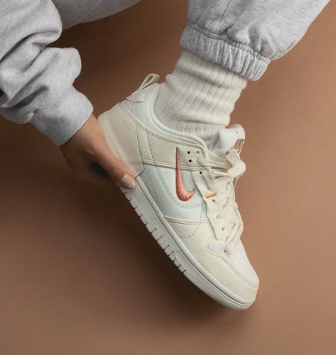 Disrupt 2 Pale Ivory, Ivory Outfit, Nike Dunk Low Disrupt, Trendy Shoes Sneakers, Shoes Sneakers Nike, Hype Shoes, Shoe Inspiration, Shoe Inspo, Aesthetic Shoes