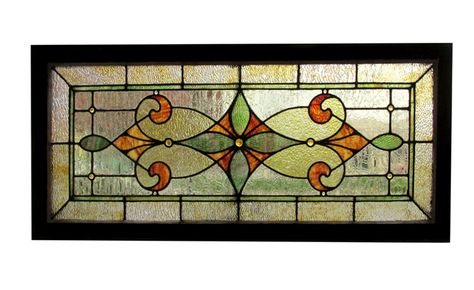 Mosaic Bench, Victorian Stained Glass Panels, Stained Glass Cabinets, Stained Glass Transom, Jar Decorations, Glass Transom, Antique Stained Glass Windows, Transom Window, Glass Chandeliers