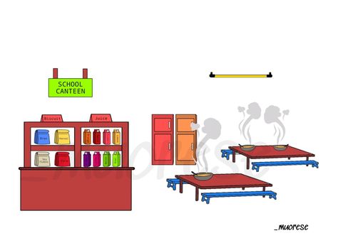 Canteen Illustration, School Canteen, Easy Drawing, Easy Drawings, Family Guy, Drawings, Fictional Characters, Quick Saves, Art