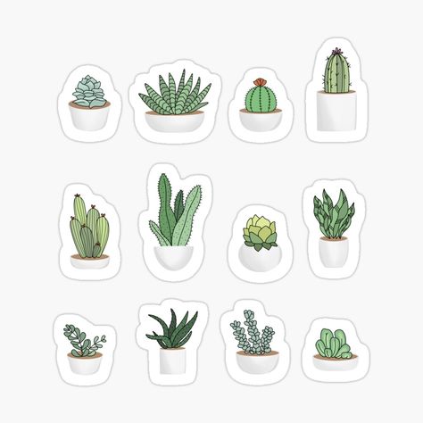 Get my art printed on awesome products. Support me at Redbubble #RBandME: https://www.redbubble.com/i/sticker/Plant-Sticker-Pack-by-jamiemaher15/59677094.JCQM3?asc=u Plants Printable Stickers, Asthetic Journalling Stickers, Mint Green Aesthetic Stickers Printable, Plants Aesthetic Sticker, Aesthetic Stickers To Print, Plant Stickers Printable, Stiker Aesthetic Printable, Kaktus Aesthetic, Stickers To Print Aesthetic