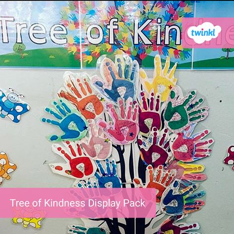 Make kindness a priority in your classroom with the help of resource like this Tree of Kindness Display Pack. This pack contains all the resources you need to make a Tree of Kindness in your classroom. Display the tree and banner in the classroom, and whenever one of your students performs an act of kindness, write the act down on one of the included handprints and add it to the tree. Kindness Tree, Kindness Tree Display, Conscious Discipline Kindness Tree, Diversity Library Display, The Giving Tree Bulletin Board, Engagement Activities, The Help