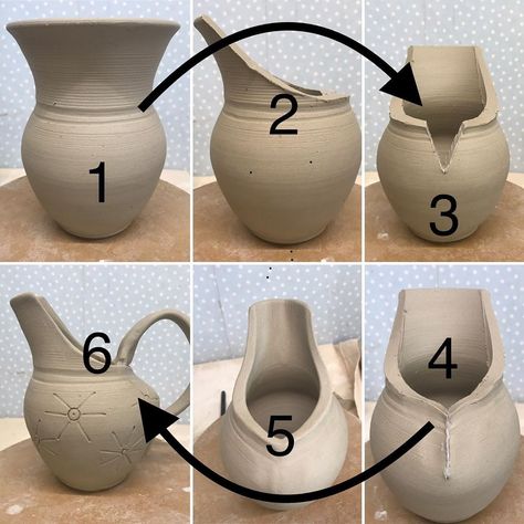 Pottery Jugs Design, Altered Ceramic Forms, Altered Forms Ceramics, Altered Pottery Forms, Ceramic Jugs Pottery, Pottery Jugs, Do It For Me, Pottery Lessons, Beginner Pottery