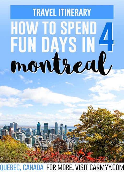 Travel Itinerary: How to spend 4 days in Montreal (Canada) www.carmyy.com via @runcarmyrun: Montreal Itinerary, Travel Montreal, Montreal Trip, Button Trousers, Canada Winter, Montreal Travel, Canada Montreal, Canada Trip, Canada Vancouver