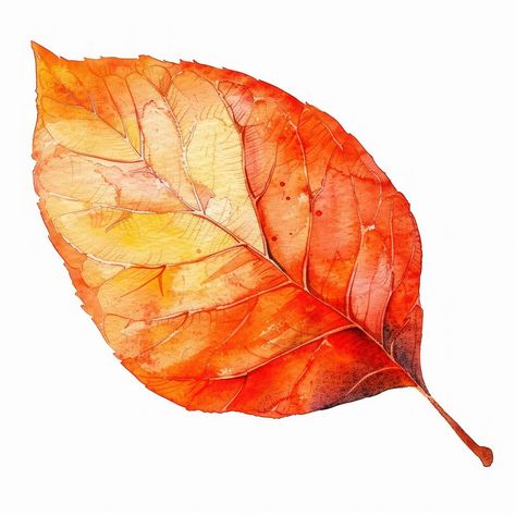 Vibrant autumn leaf watercolor illustration | free image by rawpixel.com / Hein Autumn Leaf Art, Leaf Watercolor, Autumn Leaves Art, Yellow Leaf, Gobble Gobble, Fall Watercolor, Fall Theme, Watercolor Ideas, Fall Leaf