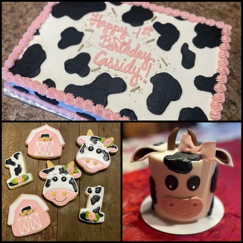 Cow Print Sheet Cake, Cow Birthday Cakes, Cow Sheet Cake, Cow Themed Cake, Cow Print Cakes, 1rst Birthday, Cow Birthday Cake, Cow Print Birthday, Cowgirl Cake