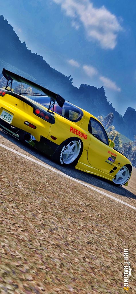 Rx 7 Wallpaper, Wangan Midnight, Mazda Rx 7, Initial D, Rx 7, Mazda Rx7, Yellow Wallpaper, Mazda, Initials