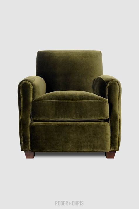 Leather Armchairs and Sofas, Parisian, Western, Metro | Howdy Green Fabric Sofa, Custom Sofas, Classic Parisian Style, Olive Green Velvet, Green Sofa, Velvet Chair, Custom Sofa, Green Chair, Fabric Armchairs