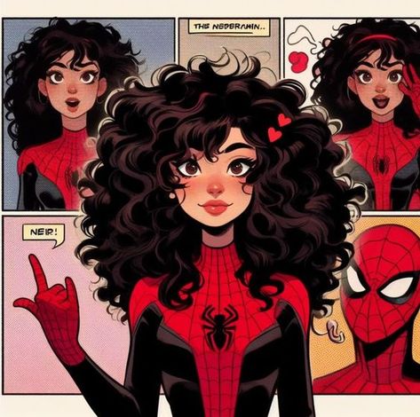 Curly Hair Cartoon, ليلو وستيتش, Spiderman Drawing, Spiderman Theme, Spaider Man, Spiderman Art Sketch, Spider Art, Spider Girl, Spider Woman