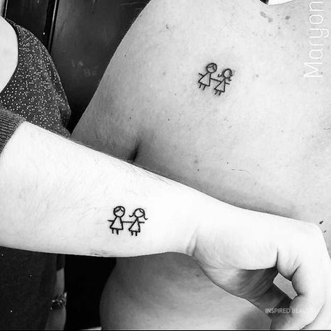 Brother And Sister Tattoo Ideas, Sister Tattoo Ideas, Small Sister Tattoos, Twin Tattoos, Brother Sister Tattoo, Sisters Tattoo, Brother Tattoos, Matching Sister Tattoos, Sister Tattoo