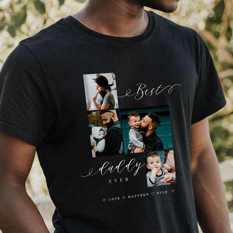 Collage Grid, 4 Photo Collage, Father's Day Activities, Family Photo Collages, Fathers Day Photo, Creative Gifts For Boyfriend, Black Fathers, Father's Day T Shirts