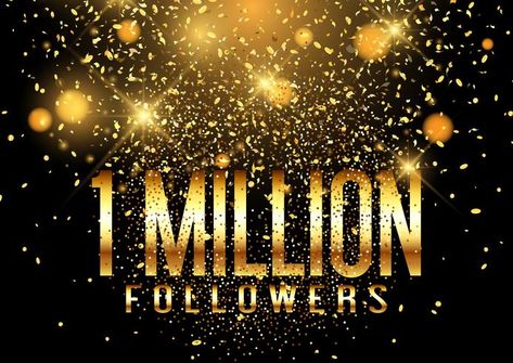 One million followers confetti celebration background One Million Followers, Celebration Background, Million Followers, One Million, Celebration Party, One In A Million, Confetti, Vector Art, Art Images