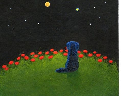 Todd Young Art by ToddYoungArt on Etsy Hate Valentines Day, Labs Art, Young Art, Large Art Prints, Black Lab, Grand Art, Moon And Stars, Moon Stars, Dog Paintings