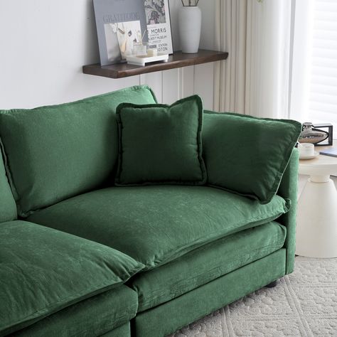 Green velvet couch