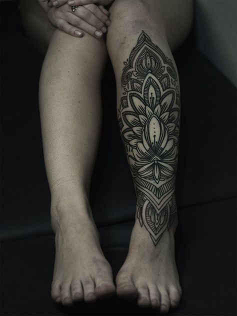 Symmetrical Shin Tattoo, Shin Tattoo Womens, Tattoo Zone, Lower Leg Tattoos, Mandala Hand Tattoos, Shin Tattoo, Tattoos For Women Half Sleeve, Chest Tattoos For Women, Leg Tattoos Women