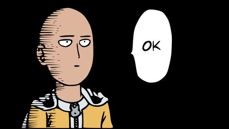 4K Wallpaper | Saitama "OK" | Know Your Meme One Punch Man Poster, Saitama One Punch, Man Figure, One Punch Man Anime, Wallpaper Homescreen, Man Anime, Laptop Wallpapers, Saitama, Punch Man