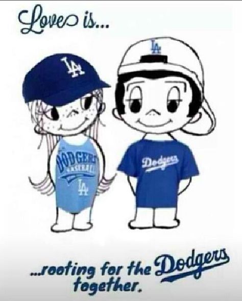 How long have you rooted for the Dodgers??? Dodgers Opening Day, Let's Go Dodgers, Dodgers Nation, La Dodgers Baseball, Dodgers Girl, Love Is Cartoon, Love Is Comic, I Love La, Dodgers Fan