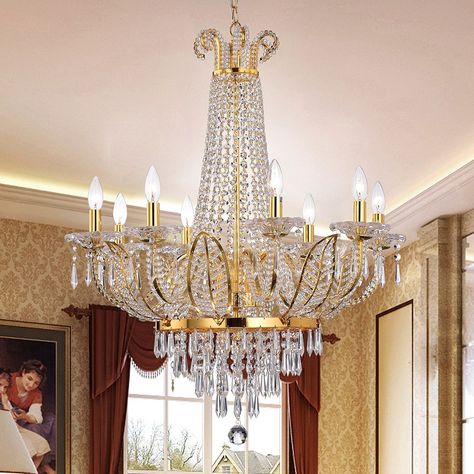 Glam Chandelier, Indoor Chandelier, House Items, Crystal Chandelier Lighting, Empire Chandelier, Candle Style Chandelier, Pendant Fixture, Beautiful Chandelier, Chandelier Design