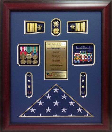 Just Frame It, INC. Military Shadow Box, Bottle Koozies, Swag Ideas, Diy Shadow Box, Chief Petty Officer, New Warriors, Military Artwork, Framed Flag, Custom Picture Frame