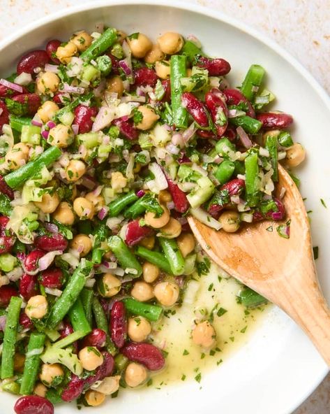 Three-Bean Salad Recipe (A Classic!) | The Kitchn Ww Salads, 3 Bean Salad, Fresh Corn Salad, Three Bean Salad, Gummies Recipe, Sides Recipes, Low Carbohydrate Recipes, Bean Salad Recipes, Veggie Meals