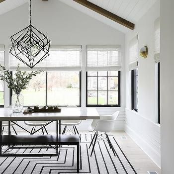 Swedish Chairs - Transitional - dining room - Buckingham Interiors Modern Organic Dining, Modern Organic Dining Room, Black Dining Bench, Black Window Treatments, Organic Dining Room, Kate Marker Interiors, Cottage Dining Rooms, Transitional Dining Room, Plastic Dining Chairs