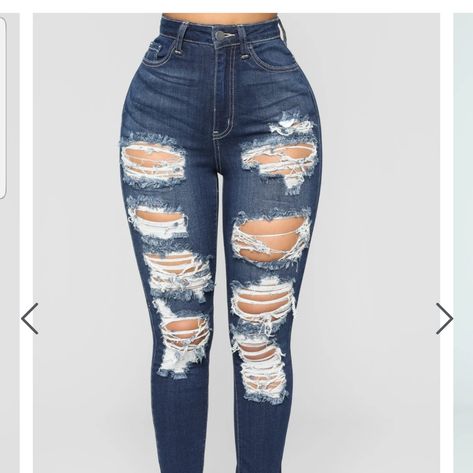 Here Is A Pair Of Fashion Nova High Waisted Ripped/Destroyed Dark Wash Skinny Jeans! Size 3. Brand New And Comes In The Bag It Was Shipped In. I Tried These On Once, Cut The Tag, And Never Wore Them. I Have Too Many Jeans And Never Wear These :( Smoke Free Home Dog Friendly Home Nwot Cute Ripped Jeans, Best Jeans For Women, White Ripped Jeans, Leather Pants Women, Black Ripped Jeans, Outfit Jeans, Cute Jeans, Jeans Kids, Fashion Nova Jeans