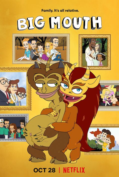 Big Mouth Poster, Fred Armisen, School Images, John Mulaney, Movie Poster Wall, Netflix Streaming, Comedy Series, Big Mouth, Original Song