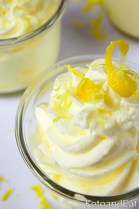 Keto Lemon Mousse: Best Low Carb Version Keto Lemon Mousse, Lemon Mouse, Keto Mousse, Caveman Diet Recipes, Lemon Whipped Cream, Peanut Butter Truffles, Lemon Pie Filling, Caveman Diet, Lemon Mousse