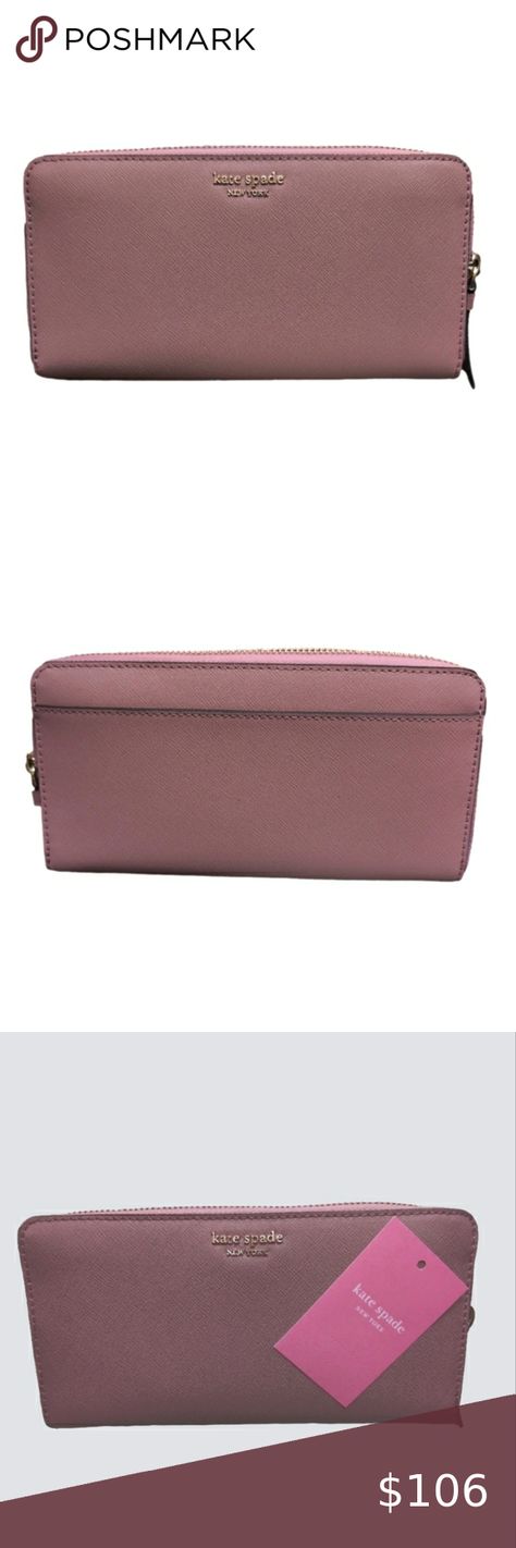 Kate Spade Large Continental Wallet Cameron - Dusty Peony Dusty Mauve, Large Wallet, Continental Wallet, Peonies, Kate Spade, Dust Bag, Wallet, Wardrobe, Handbags