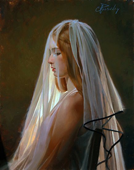 Craig Pursley - The Reluctant Bride- Oil - Painting entry - November 2014 | BoldBrush Painting Competition Bride Painting, Veil Painting, Bengali Bride Painting, The Reluctant Bride, The Wedding Dress Painting, The Reluctant Bride Painting, Western Nebraska, Starting Kindergarten, Colorado State University