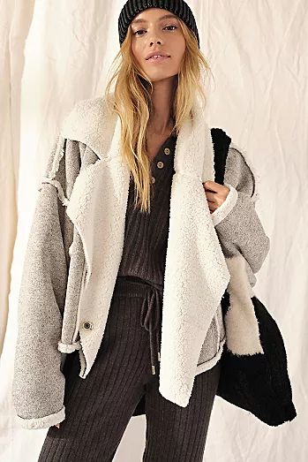 New Arrivals: Women's Clothing | Free People Fleece Lined Jacket, Sherpa Lined Jacket, Flowy Design, Free People Jacket, Free People Clothing, To Night, Line Jackets, Boho Clothing, Grey Sweatshirt