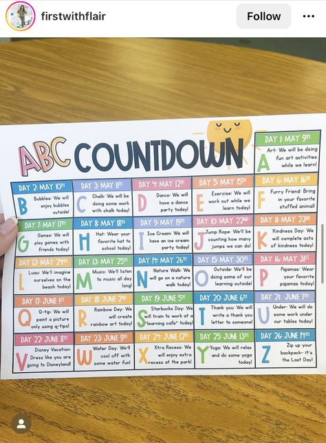 Abc End Of Year Countdown, Community Circle, Summer Countdown, Abc Countdown, End Of Year Activities, Future Teacher, Social Emotional Skills, Teacher Things, Emotional Skills