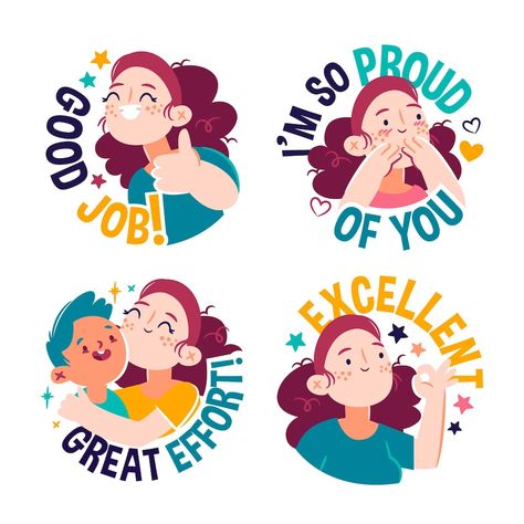 Free Vector | Good job stickers collection Good Job Sticker, Teacher Stamps, Book Advertising, Jw Pioneer Gifts, Stickers Collection, School Badges, Social Media Art, Work Stickers, Business Card Inspiration