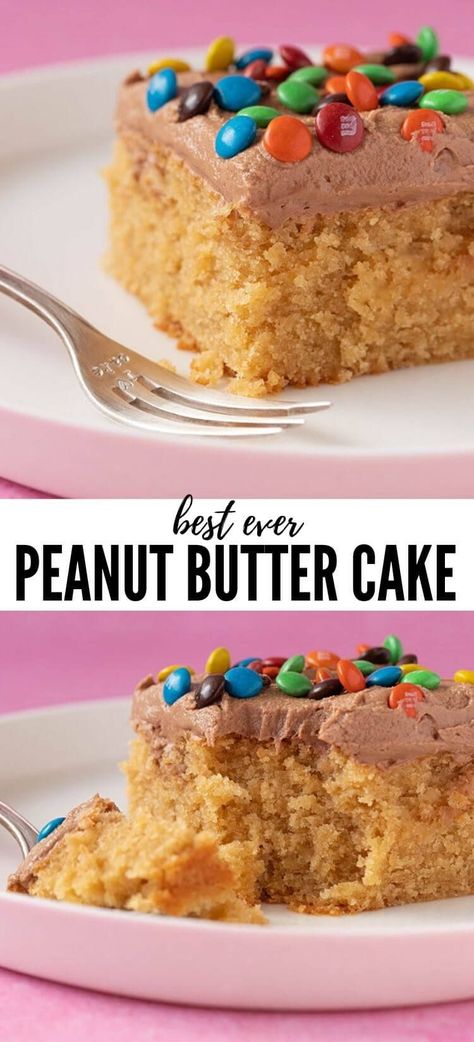 M&m Peanut Butter Cake, Perfect Party Cake, Peanut M&m Cake, Peanut Butter Cake Recipe Easy, Peanut Butter Cake Bars, Easy Peanut Butter Cake, Dessert Recipes Cake, Peanut Butter Birthday Cake, Peanut Butter Cake Recipe