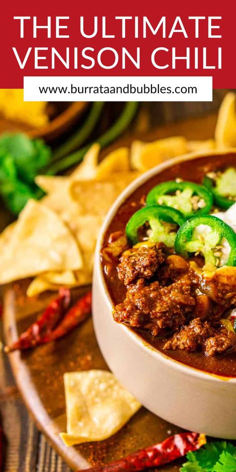 Venison Chili Recipe Crockpot, Deer Chili Recipe, Deer Chili, Venison Chili Recipe, Venison Chili, Favorite Chili Recipe, Meat Chili, Deer Recipes, Deer Meat Recipes