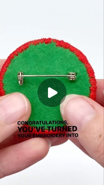 Maxine ‘Scarlett’ Sapsford of StitchGothica.com on Instagram: "🪡Turn Your Embroidery Into a Pin Badge!🪡 🔖Bookmark this post to come back to it!  I’ve wanted to put this tutorial together for a while! It’s great for creating brooches from any small embroidery you’ve finished, it doesnt need to be circle shaped.  If you want to get hold of the Christmas mini patterns along with a PDF guide to the pin badge process, check out the link in my highlights for ‘FREE Xmas patterns’  #embroideredpinbadge #embroiderybadges #embroiderytutorial #embroideryvideo #embroideryproject #embroiderylove #dmcembroidery" Felt Badges Diy, Brooch Embroidery Tutorial, Embroidered Brooch Tutorial, Diy Christmas Brooch, Embroidery Brooch Tutorial, Button Hole Stitch Embroidery Designs, Embroidered Pins, Diy Patches Embroidery, Make Enamel Pins