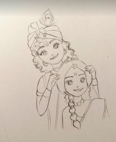 Radha And Krishna Drawing, Radharani Drawing, Radhakrishna Drawing Easy, Krishna Painting Easy Pencil, Krishna Radha Drawing, Radha Krishna Easy Drawing, Radha Krishna Pencil Sketch, Radha Rani Sketch, Radha Krishna Drawing Pencil Easy