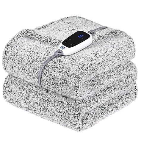 SEALY Electric Blanket Heated Throw 50"x60" Soft Double Sherpa Super Cozy with 6 Fast Heating Levels & 2-10 Hours Auto-Off, Over-Heat Protection, Machine Washable, Charcoal Electric Throw Blanket, Heated Throw, Electric Blanket, Clean Sofa, Heated Blanket, Electric Blankets, Heating Element, Bed Mattress, Sleep Comfortably