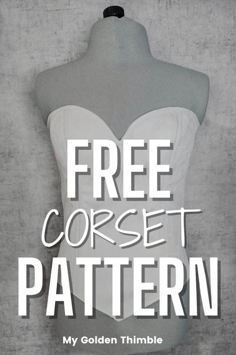 Classic Free Corset Pattern and Tutorial. PDF Download. Denim Corset Sewing Pattern, Dress Sewing Patterns Free Easy, Free Top Sewing Pattern, Download Free Pdf Sewing Patterns, Corset Belt Pattern, Corset Pattern Tutorial, Bodice Sewing Pattern, Free Corset Pattern, Making A Corset